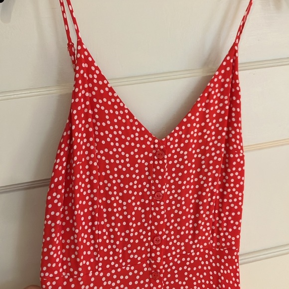 Express coral polka dot midi dress - Picture 2 of 3